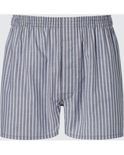 Uniqlo Algodón Calzoncillo Bóxer Relax Textura Rayas - Azul