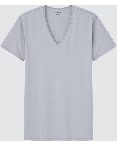 Uniqlo Polyester airism t-shirt mit v-ausschnitt - Mehrfarbig