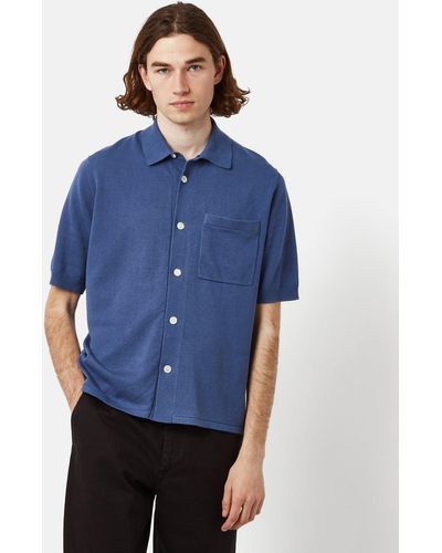 Norse Projects Rollo Short Sleeve Shirt - Blue