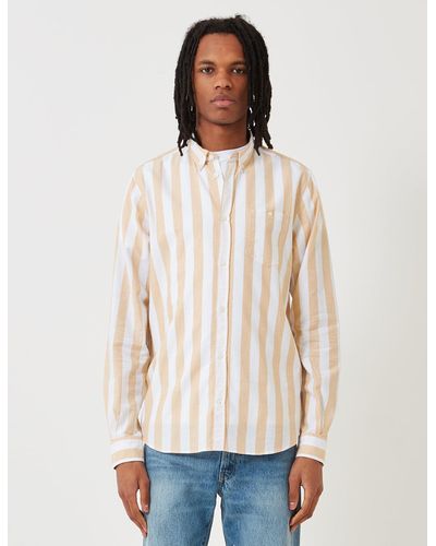 Norse Projects Anton Oxford Shirt - Sunwashed Yellow Wide Stripe