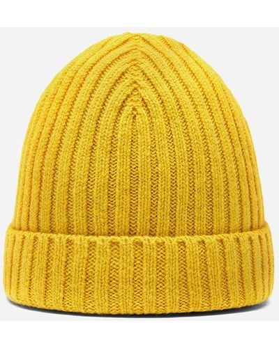 Bhode Rib Beanie Hat (lambswool) - Yellow