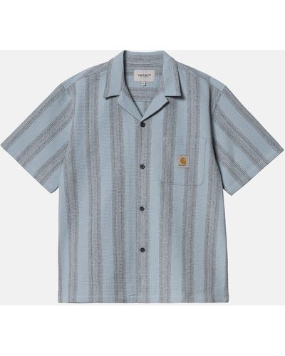 Carhartt Carhart Wip Short Sleeve Dodson Stripe Shirt - Blue