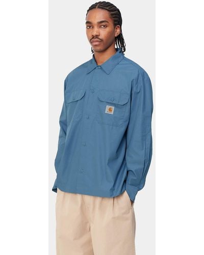 Carhartt Wip Long Sleeve Craft Shirt - Blue