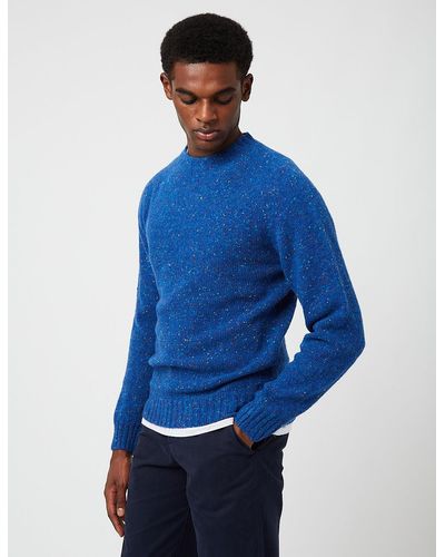 Bhode Supersoft Lambswool Jumper (made In Scotland) - Blue