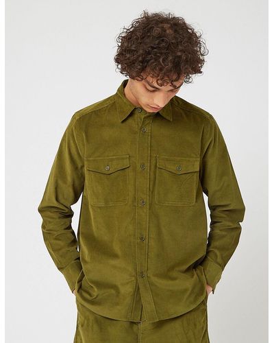Bhode X Brisbane Moss Vintage Work Shirt (cord) - Green