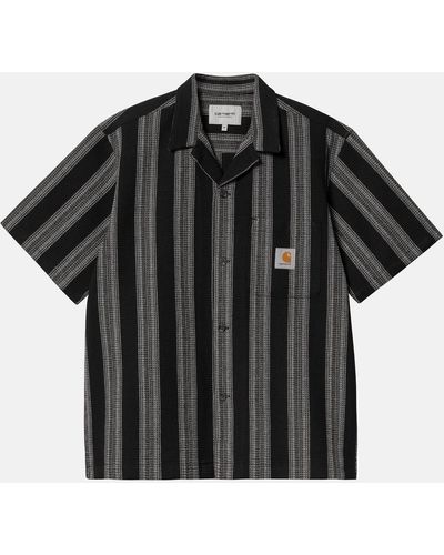 Carhartt Carhart Wip Short Sleeve Dodson Stripe Shirt - Black