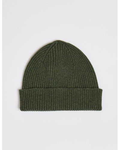 Bhode Aran Short Beanie Hat (lambswool) - Green