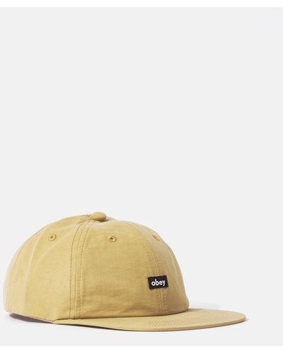 Obey Lower Case Tech 6-panel Strapback Cap - Natural