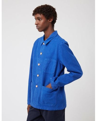 Bhode Chore Jacket (wood Buttons) - Blue