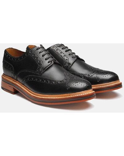 Grenson Black Leather Archie Brogues