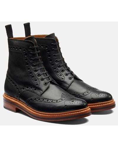 Grenson Fred Brogue Boot (leather) - Black