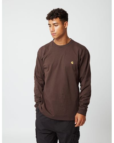Carhartt Wip Chase Long Sleeve T-shirt - Brown