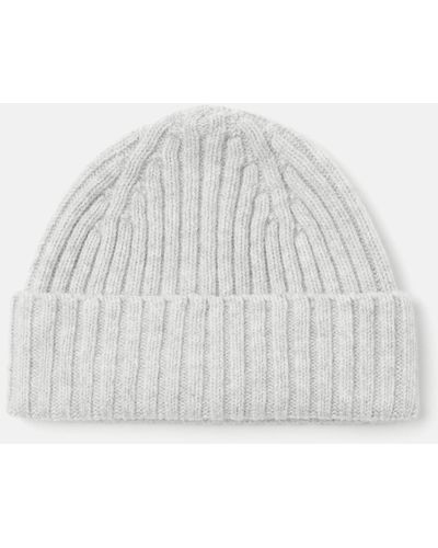 Bhode 2x2 Rib Beanie Hat (merino Wool) - White
