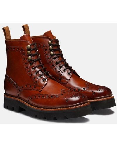 Grenson Fred Boot (handpainted Calf Leather) - Brown
