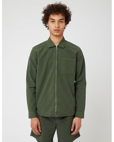 Bhode Zip Shirt (seersucker) - Green