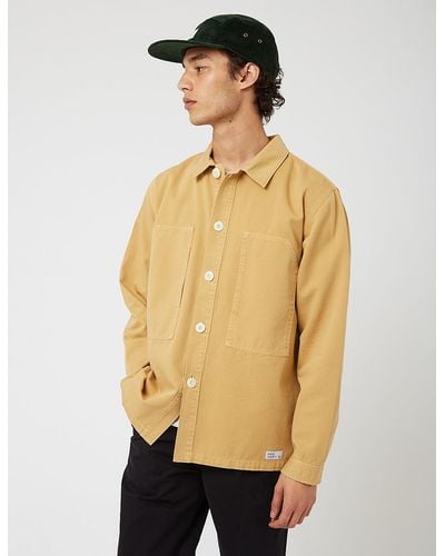 Bhode Box Overshirt (cotton Twill) — Khaki - Natural