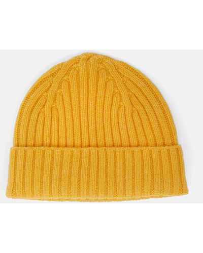 Bhode 2x2 Rib Beanie Hat (lambswool) - Yellow