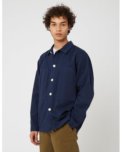 Bhode Box Shirt (cotton Twill) - Blue