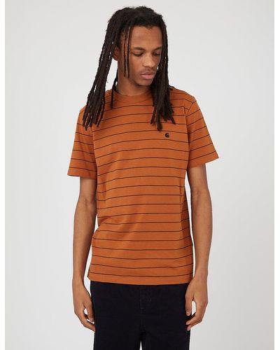 Carhartt Wip Denton T-shirt (denton Stripe) - Brown