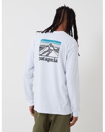 Patagonia Line Logo Ridge Responsibili-tee Long Sleeve T-shirt - White