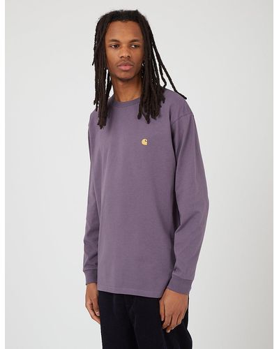 Carhartt Wip Chase Long Sleeve T-shirt - Purple