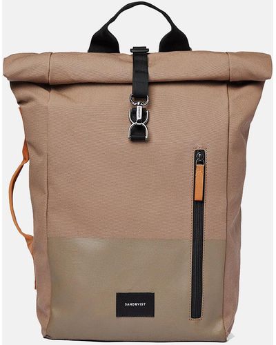 Sandqvist Dante Vegan Rolltop Backpack (polycotton) - Natural