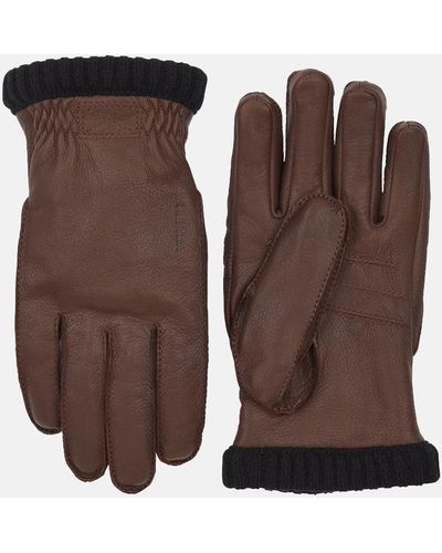Hestra Deerskin Primaloft Rib Gloves - Brown