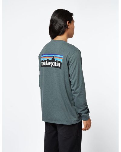 Patagonia P-6 Logo Responsibili-tee Long Sleeve T-shirt - Blue