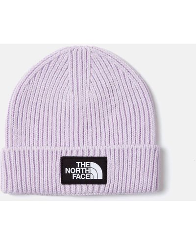 The North Face Tnf Logo Box Cuffed Beanie - Purple