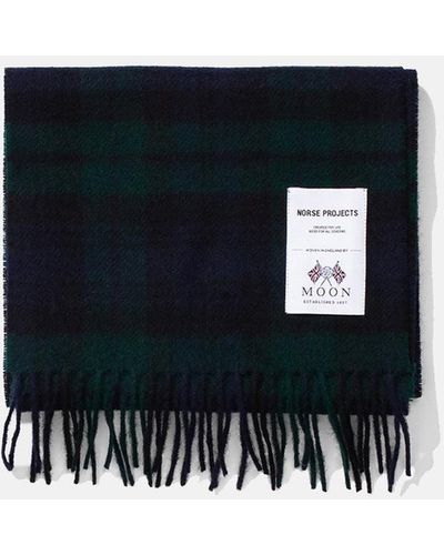 Norse Projects Moon Checked Lambswool Scarf - Black