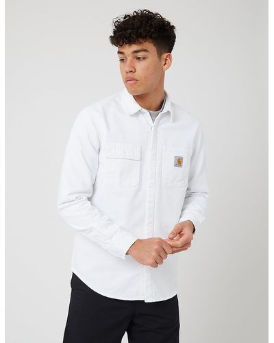 Carhartt Wip Salinac Denim Shirt Jac (worn Washed) - White