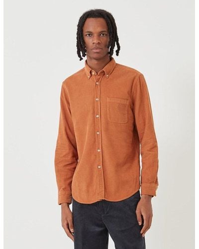 Portuguese Flannel Lobo Shirt (cord) - Orange