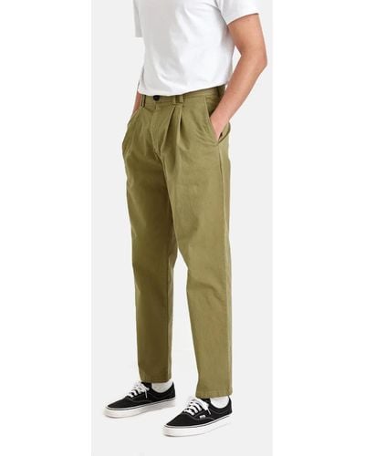 Wax London Pleat Trousers (relaxed/antill) - Green