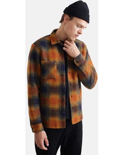 Wax London Whiting Overshirt (pine) - Orange
