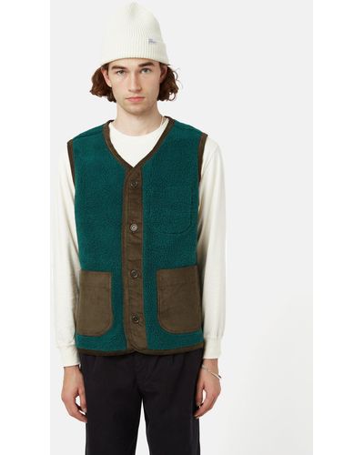 Bhode Cord Fleece Vest - Green