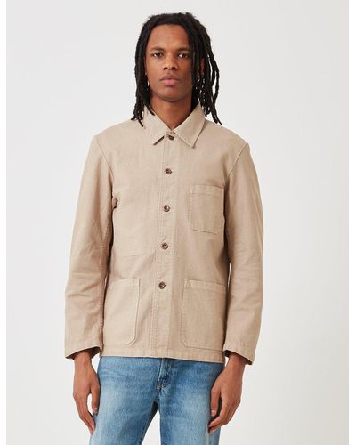 Vetra French Workwear Jacket Short (dungaree Wash Twill) - Natural