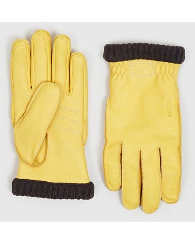 Hestra Primaloft Rib Gloves (deerskin)- Natural Yellow