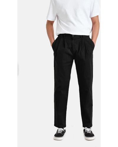 Wax London Pleat Trousers (relaxed/antill) - Black