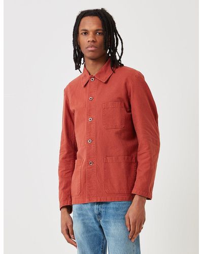 Vetra French Workwear Jacket Short (dungaree Wash Twill) - Red