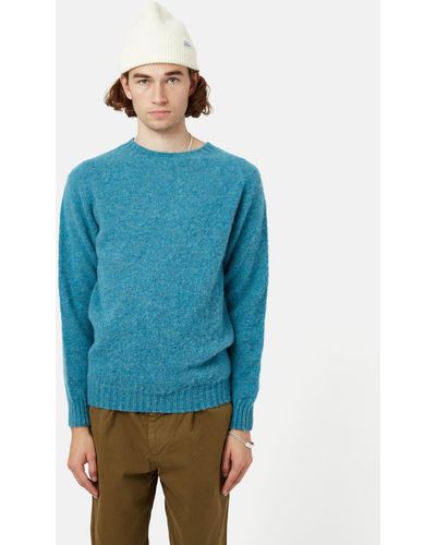 Bhode Supersoft Lambswool Jumper (made In Scotland) - Blue