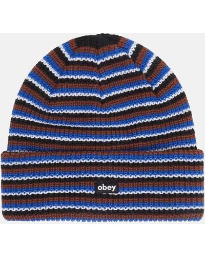 Obey Loose Groove Beanie Hat - Blue