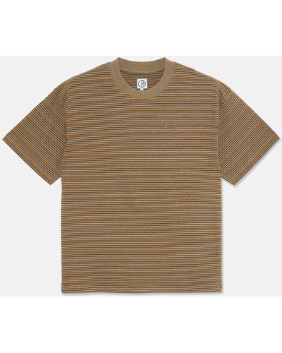 POLAR SKATE Stripe Surf T-shirt - Natural