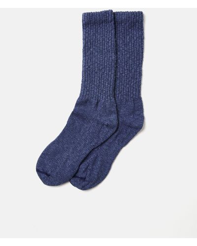 Red Wing Cotton Ragg Over Dyed Tonal Sock - Blue