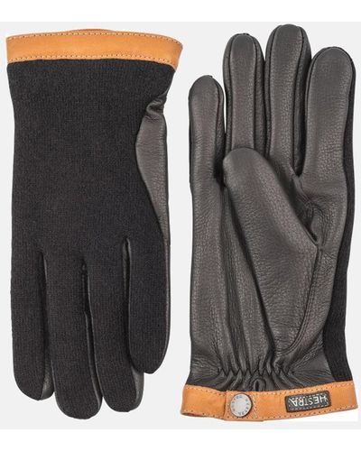 Hestra Tricot Deerskin Wool Gloves - Black
