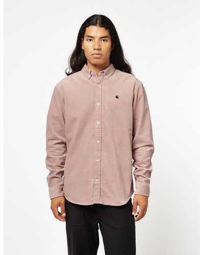 Carhartt Wip Madison Shirt (fine Cord) - Pink