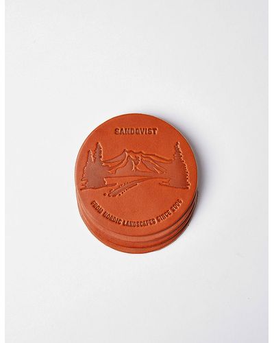 Sandqvist Coasters (leather) - Orange