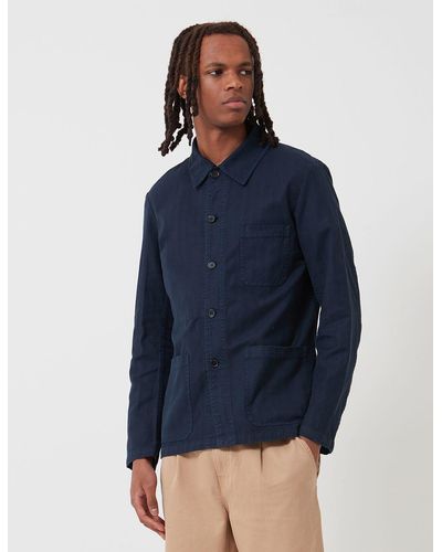 Vetra French Workwear Jacket (herringbone Cotton) - Blue