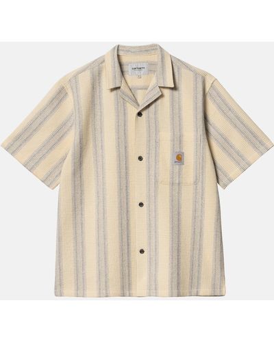 Carhartt Carhart Wip Short Sleeve Dodson Stripe Shirt - Natural