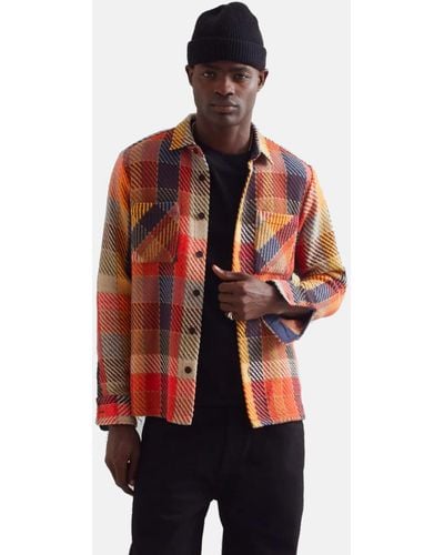 Wax London Whiting Pike Check Overshirt - Red