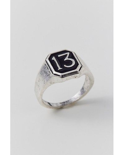 Urban Outfitters 13 Signet Ring - Gray